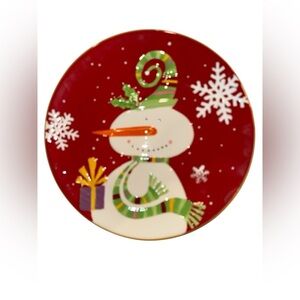 Pier 1 Jolly Holiday collection Snowman Plate